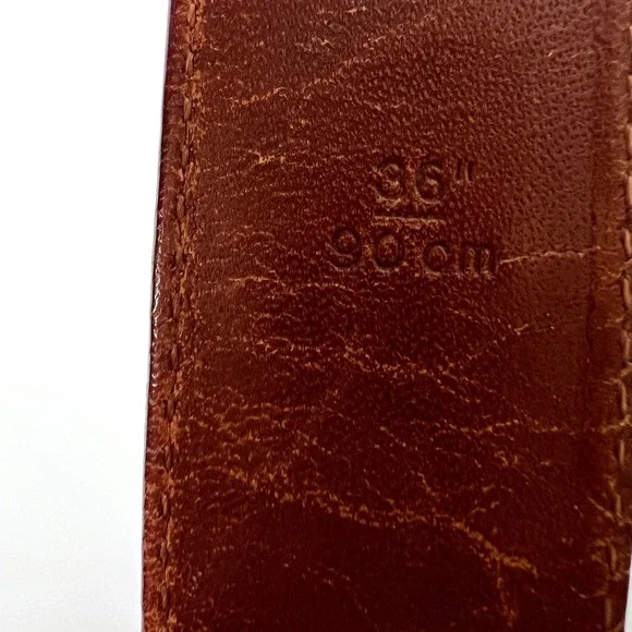 90s Coach Leather Belt Solid‎ Brass Gold Buckle Size Burgundy Women Maroon - Picture 4 of 5